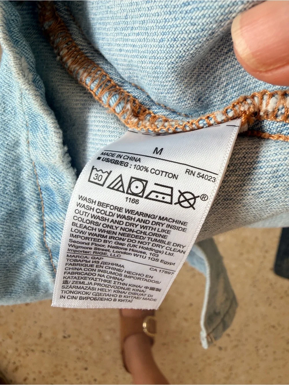 GAP 1969 Light Wash Belted Denim Utility Chore Jacket Size M - Picture 8 of 8
